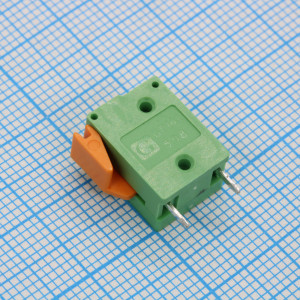 GT142V-5.08-01P-14-00, Нажимной безвинтовой клеммный блок 1 контакт. Зажим типа торцевой контакт. Серия GT142V-5.08