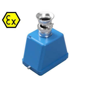 Крышка разъема Ex EX GOT GI48 M32 09IA Z3, Крышка разъема на кабель, типоразмер 48B, взрывозащита, без уплотнителя, 1 кабельный ввод M32x1,5, с разгрузкой на изгиб, IP54, с верхним расположением, без защелки (упоры под одну защелку), материал корпуса: цинковый сплав