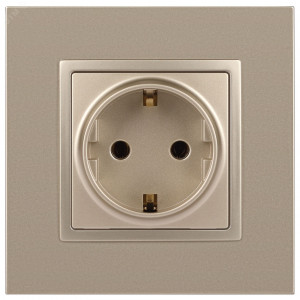 14-2101-04 Розетка 2P+E Schuko, 16A-250В, IP20, Elegance, шампань (10/100/2800) Б0034268