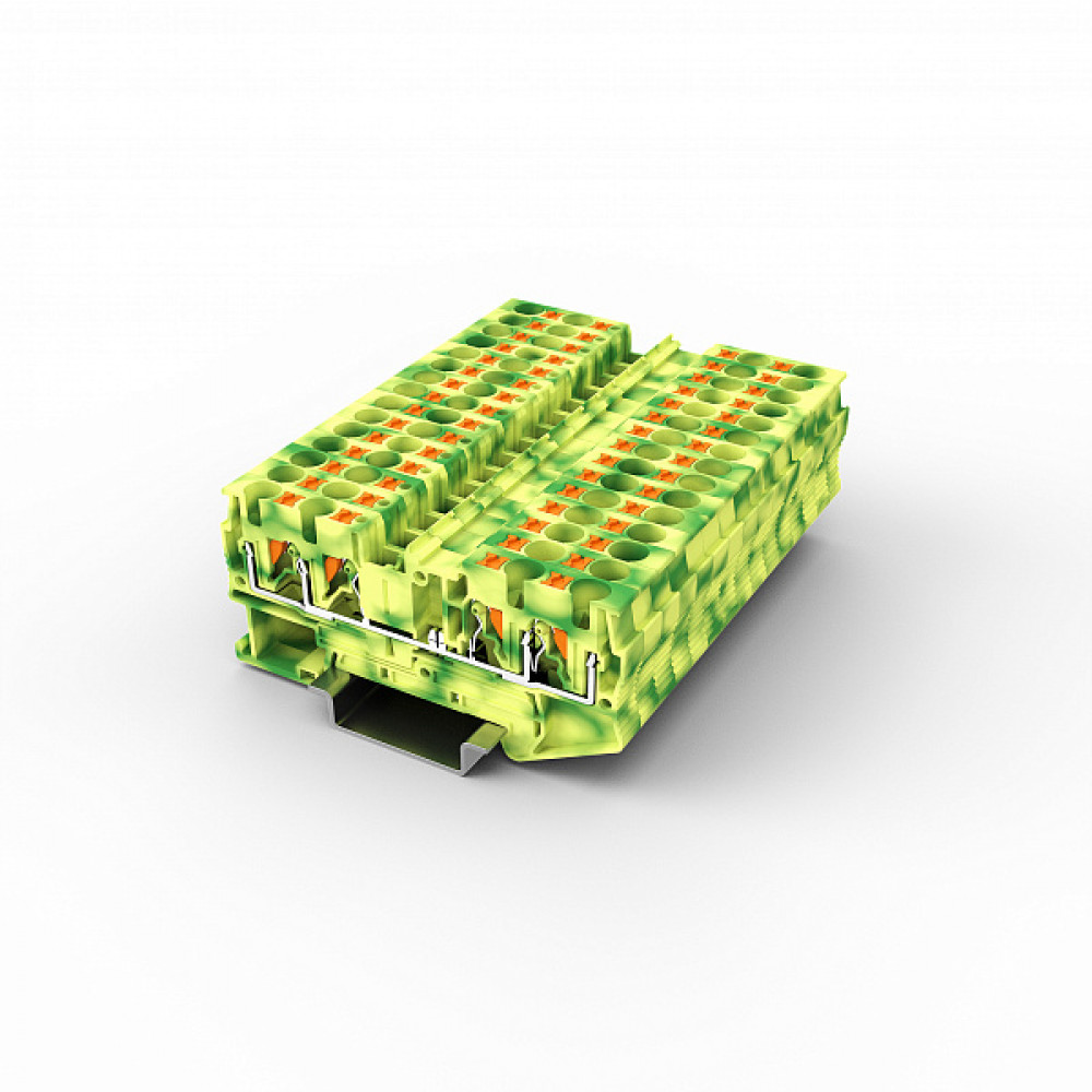 Изображение товара Заземляющая клемма UPT-4/2-2PE с 4 точками подключения для безопасного заземления