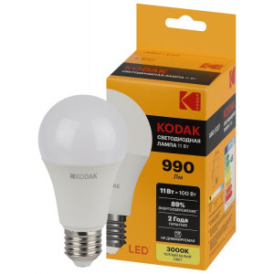 Лампочка светодиодная Kodak LED KODAK A60-11W-830-E27 E27 / Е27 11Вт груша теплый белый свет(кр.1шт) [Б0057605]