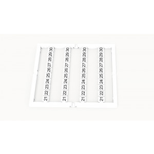 Маркировка (в кассетах) ZW5-40P-19-20Z(H), Кассета с маркировочными шильдиками, для клемм сечением 2,5 мм.кв., верхняя, 40 шильдиков, нанесенные символы: 21...30, с вертикальным расположением, размер шильдика: 4.5 x 4.9 мм, цвет: белый