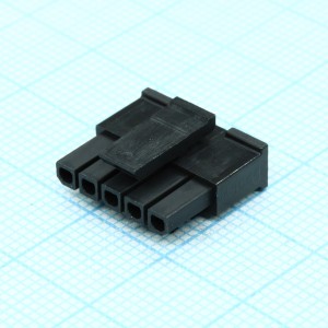 436450500, Корпус разъема, однорядный, Серия Micro-Fit 3.0, Гнездо, 5 вывод(-ов), 3 мм