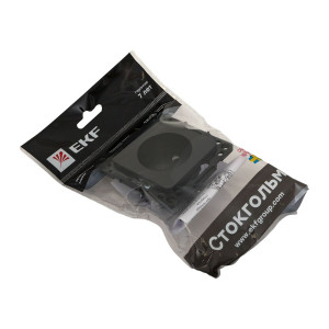 Розетка 1-м СП Стокгольм 10А IP20 без заземл. защ. шторки механизм черн. PROxima EZR10-022-10