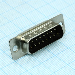 DS1033-15MBNSISS, вилка 15 pin на кабель (пайка)