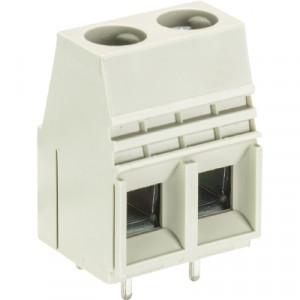 Клемма Wiecon 7572 L2 / 2 OB, Клемма горизонтальный подвод кабеля, на плату, шаг: 10.16 мм, 2 полюса, фиксация провода винтовая, исполнение: без маркировки, 250V, 57A, цвет: серый