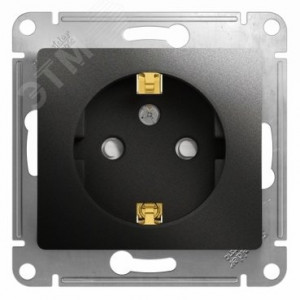 Розетка 1-м СП 1мод. Glossa 16А IP20 с заземл. защ. шторки механизм антрацит SE GSL000745