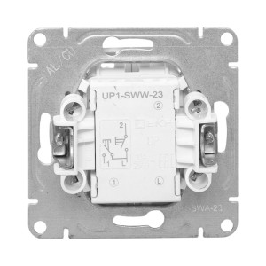 Механизм выключателя, двухклавишный, кнопочный, алюминий Эпика EKF UP1-SWA-23