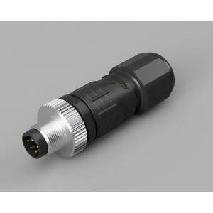 PA-M8B-05P-MM-SL7001-00Z(H), Вилочный разъем на кабель, 5 полюсов, M8, прямой, фиксация провода пайкой, B-Code, диаметр кабеля: 4,0-6,0 мм, сечение: 0,25-0,34 мм кв., 3А, 30V, пластик