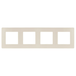Рамка для розеток и выключателей Серия 12 12-5104-02 на 4 поста, Сатин, слоновая кость Б0052530