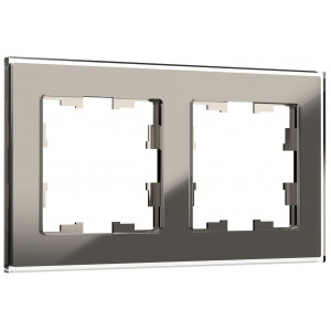 Рамка 2-м BRITE РУ-2-2-БрД стекло дым. BR-M22-G-K30