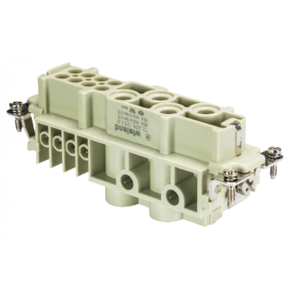 Изображение товара Розеточная контактная вставка 72.206.1253.0, винтовая фиксация, 4/8 полюсов, серебро, 400V 80A