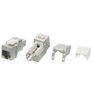 Вставка Keystone Jack RJ45 (8P8C) кат.5E экранир. KJ9-8P8C-C5e-90-SH-F-WH 432598