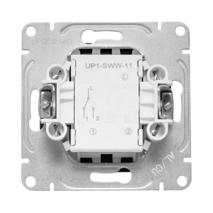 Механизм выключателя, одноклавишный, проходной, ч-рный Эпика EKF UP1-SWB-11