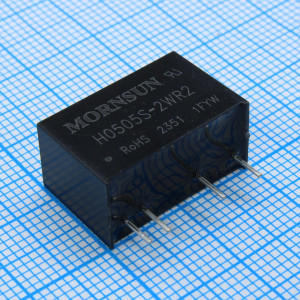 H0505S-2WR2, Преобразователь DC/DC на печатную плату 2Вт, вход 5(4.5…5.5)В, выход 5В/0.4А, изоляция 6000В DC, КПД 77% -40…+85°C