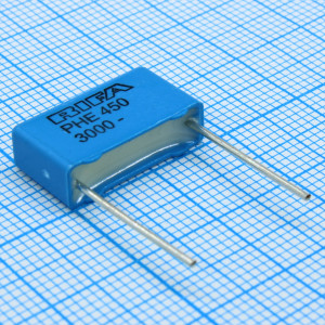 PHE450XB4100JB04R17, Конденсатор металлопленочный полипропиленовый 1000пФ ±5% 3000В (18 X 5.5 X 10.5)мм радиальный 15мм 105°C лента на катушке