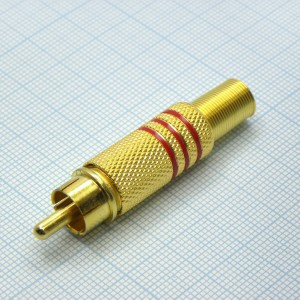 RCA Gold штырь с хв. RG6, RCA штекер кабельный, разъем типа "тюльпан"