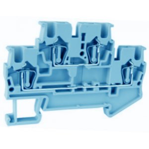 Этажная клемма UJ5-1.5/2-2(BU), Этажная клемма, 2 этажа, тип фиксации провода: пружинный, номинальное сечение: 1,5 мм кв., 17,5A, 500V, ширина: 4,2 мм, цвет: синий, тип монтажа: DIN35