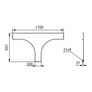 Крышка на Т-ответвитель 200 R=660мм UKT602