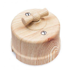 Выключатель проходной поворотный 1-кл. ОП Лизетта 10А IP20 ретро 2 полож. ABS-пластик карельская сосна B1-201-13