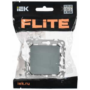 FLITE Выключатель 1-клавишный 10А ВС11-1-0-ФлС серый IEK FI-V10-0-10-1-K03