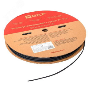 Термоусаживаемая трубка ТУТ нг 4/2 черная рулон PROxima tut-4-b