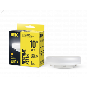 Лампа светодиодная ECO T75 таблетка 10Вт 230В 3000К GX53 LLE-T80-10-230-30-GX53