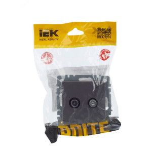 BRITE Розетка двойная TV+SAT РТВ/РСп12-БрС сталь BR-AF20-O-K46