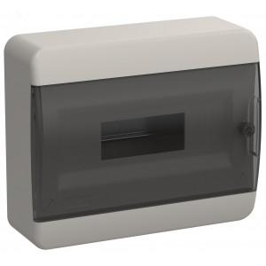 Корпус пластиковый ЩРН-П-12 IP41 черн. прозр. дверь TEKFOR TF5-KP12-N-12-41-K01-K03