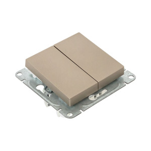 Механизм выключателя, двухклавишный, кнопочный, шампань Эпика EKF UP1-SWC-23