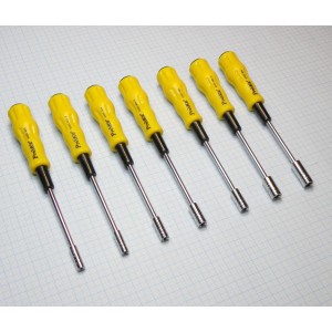 1PK-9402, Набор отверток с торцевыми головками для электроники. В состав набора входят накидные отвертки размеров M3, M3.5, M4, M4.5, M5, M5.5, M6