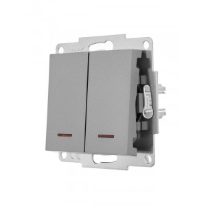 Выключатель 2-кл. СП Vesna с индикацией механизм платина 742-3588-112