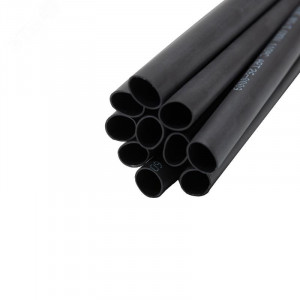 Трубка термоусадочная СТТК (3:1) 9/3 черная, двустенная клеевая термоусаживаемая трубка в метровой нарезке