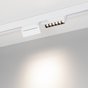 Светильник MAG-ORIENT-LASER-FOLD-S195-6W Day4000 (WH, 30 deg, 48V, DALI) 035861, Светильник для магнитных треков MAG-ORIENT шириной 26 мм с управлением DALI. Мощность 6 Вт, св. поток 250 лм, 42 лм/Вт, дневной 4000 K, CRI>90, угол 30°, напряжение питания 48 В. Белый прямоугольный корпус из металл, экран поликарбонат, степень защиты IP2