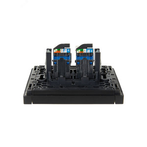 FORTE&PIANO Розетка компьютерная двойная RJ45 кат.6 FP134 черный IEK FP-K20-2-K02