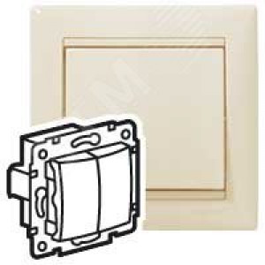 Переключатель на 2 направления двухклавишный Valena, слоновая кость 695604