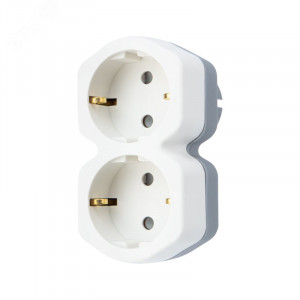 Разветвитель 2-м с заземл. 16А IP20 защ. шторки бел. 11-1087