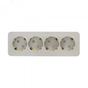 Розетка 4-м ОП Blanca 16А IP20 250В с заземл. защ. шторки с изолир. пластиной беж. SE BLNRA011417