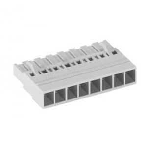 Розетка Wiecon 8113 BK / 8 OB, Розеточный разъем, прямой, на кабель, шаг: 5.0 мм, 8 полюсов, фиксация провода обжимная, исполнение: поставляется без контактов, без маркировки, 400V, 12А, цвет: серый