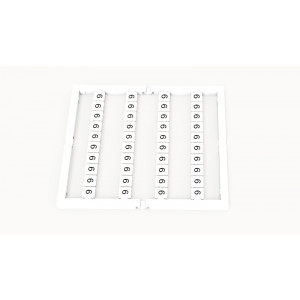 Маркировка (в кассетах) ZW5-40P-19-42Z(H), Кассета с маркировочными шильдиками, для клемм сечением 2,5 мм.кв., верхняя, 40 шильдиков, нанесенные символы: 9, с вертикальным расположением, размер шильдика: 4.5 x 4.9 мм, цвет: белый