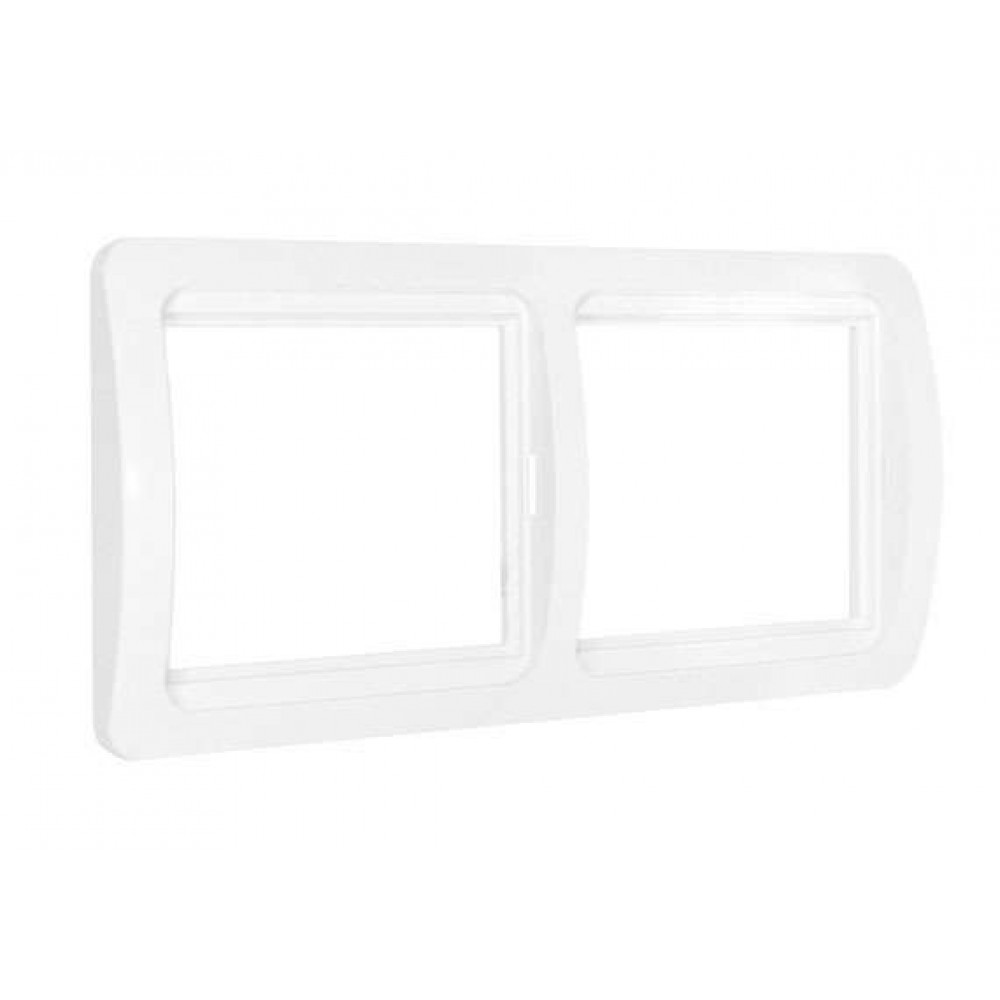 Изображение товара Белая горизонтальная рамка Валери для розеток и выключателей серия ВР002Г