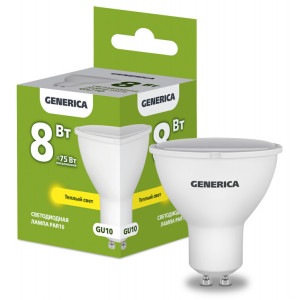 Лампа LED PAR16 софит 8Вт 230В 3000К GU10 LL-PAR16-08-230-30-GU10-G