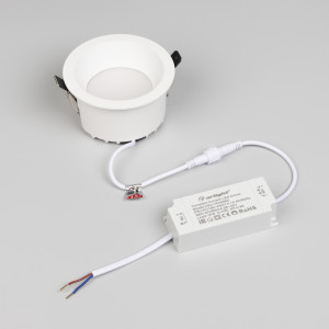 Светильник MS-DROP-BUILT-R105-14W Warm3000 (WH, 85 deg, 230V) 041462, Встраиваемый светильник даунлайт. Мощность 14 Вт, св. поток 1170 лм, 83 лм/Вт, тёплый 3000 K, CRI>90, угол 85°, напряжение питания 230 В. Белый круглый корпус из алюминия, степень защиты IP54. Размер: диаметр 105 мм, высота 58 мм. Монтаж встраиваемый, уст