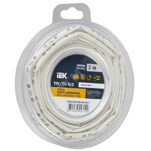 Трубка термоусадочная ТТУ нг-LS 4/2 бел. (уп.2м) UDR12-004-002-002-K01-T