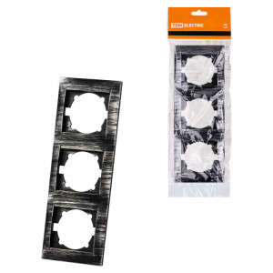 Рамка 3-х постовая вертикальная старинное серебро "Лама" SQ1815-0684