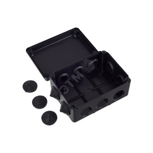 Коробка расп. КМ41242 150х110х70мм IP55 10 вв. черная UKO11-150-110-070-K02-55