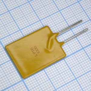 LP16-1000F, Самовосстанавливающийся предохранитель PTC 10A(hold) 17A(trip) 16V 100A 3.3W 12.5s 0.003Ohm Radial 17.2 X 3 X 27mm Bag