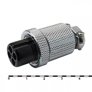 GX18M-4A, Разъём цилиндрический малогабаритный SZC GX18M-4A, 4 контакта