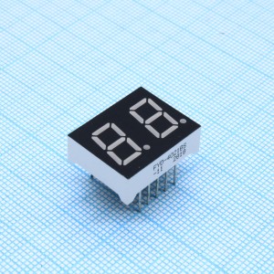 FYD-4021BS-11, 2-х разрядный индикатор 10,2мм/красный/660нм/15-20мкд/ОА