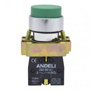 КНОПКА XB2-BL31 БЕЗ ПОДСВЕТКИ ЗЕЛЕНЫЙ 1Н, КНОПКА XB2-BL31 БЕЗ ПОДСВЕТКИ ЗЕЛЕНЫЙ 1НО (ANDELI)